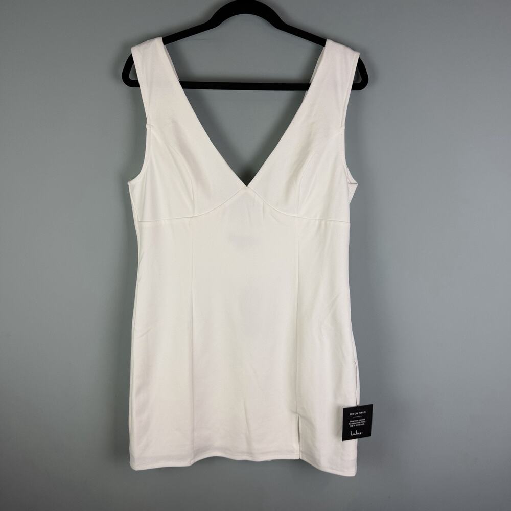NWT Lulus Perfection Bound Sleeveless Cowl Back Mini Dress White XL